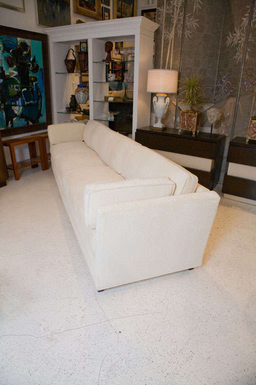 Monumental Custom Upholstered Loose Cushion Sofa In Good Condition In Palm Desert, CA