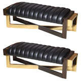 Leather & Metal Bench's