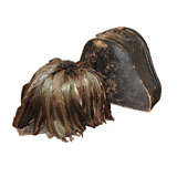 Antique Coq Featherd Bicorne Hussar's Hat with Box