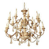 Baroque Style Tole and Parcel Gilt Sixteen Light Chandelier