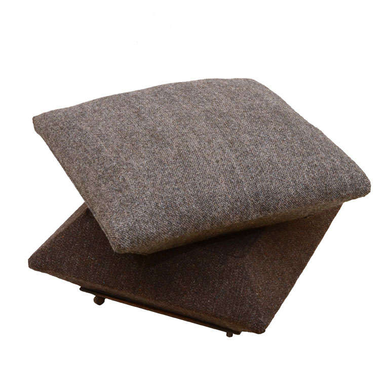 French Napoleon 111 Stacked Pillow Design Ottoman