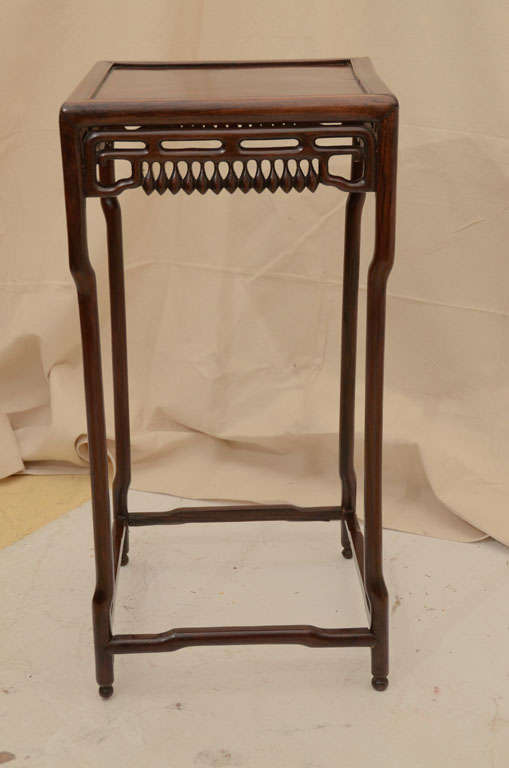 CHINESE SIDE TABLE WITH UNUSUAL CUT OUT DESIGN -- BEAUTIFUL PATINA