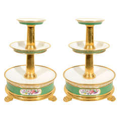 Antique A Pair of Feuillet 3 Tiered Cake Stands