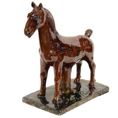 A Primitive Stoneware Horse Sculpture