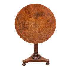 An English Regency Burr Wood Table