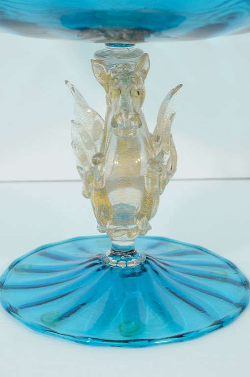 Blown Glass A Venetian Glass comport by Artisti Barovier for Salviati & C. For Sale