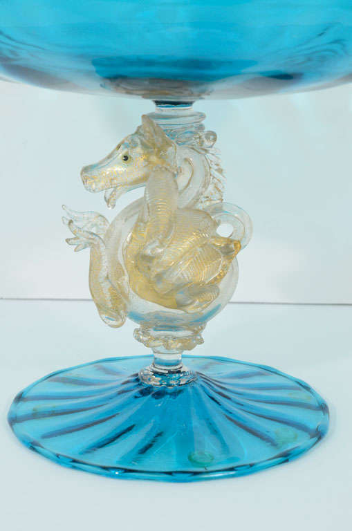 A Venetian Glass comport by Artisti Barovier for Salviati & C. For Sale 4