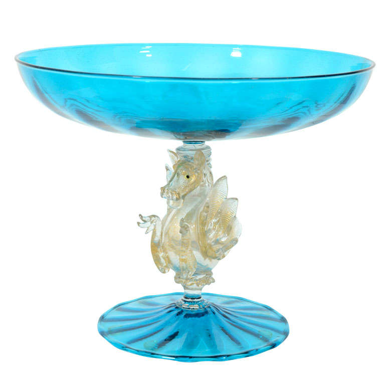 A Venetian Glass comport by Artisti Barovier for Salviati & C. For Sale