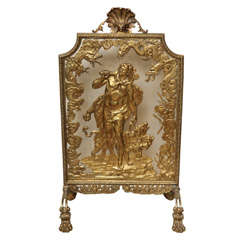 very fine bronze dore fire screen