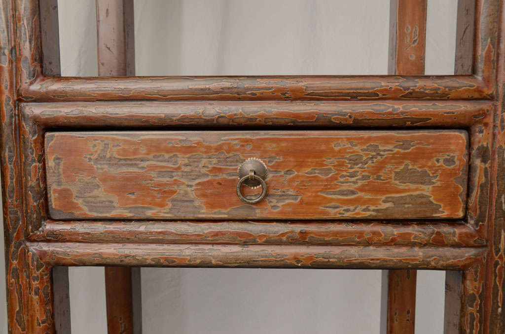 19thC. Q'ing Dynasty Jiangsu Crackle Lacquered Opened Bookcase 3