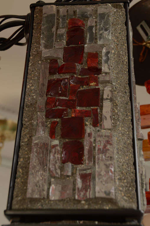 Glass Mosaic and Iron Pendant In Excellent Condition In Bridgehampton, NY