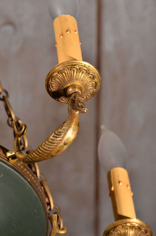 Antique Brass 6 Arm Chandelier. 3