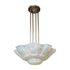 Art Deco Opalescent Glass Light Fixture