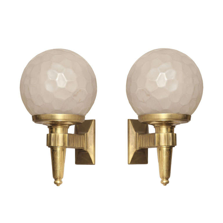 Genet et Michon Art Deco Wall Sconces