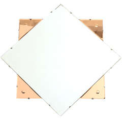 Vintage Art Deco Peach-Colored Glass Mirror, England, c. 1930's
