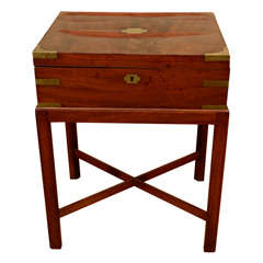 Antique English, mahogany document box on stand