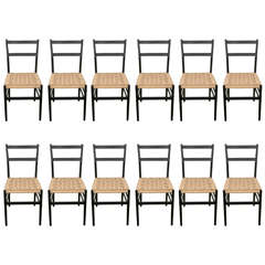 A set of 12 " Leggera"chairs , Gio Ponti for Cassina