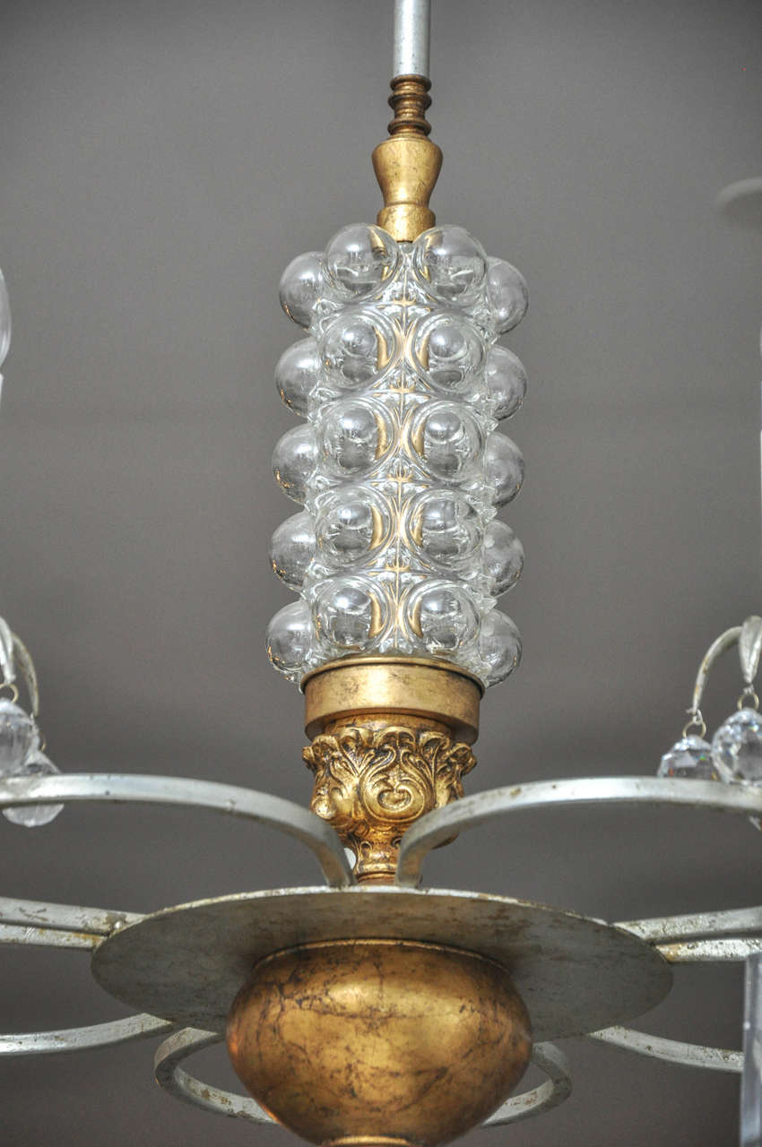 Oona Chandelier with Bubble Glass and Lucite In Excellent Condition In Phoenix, AZ