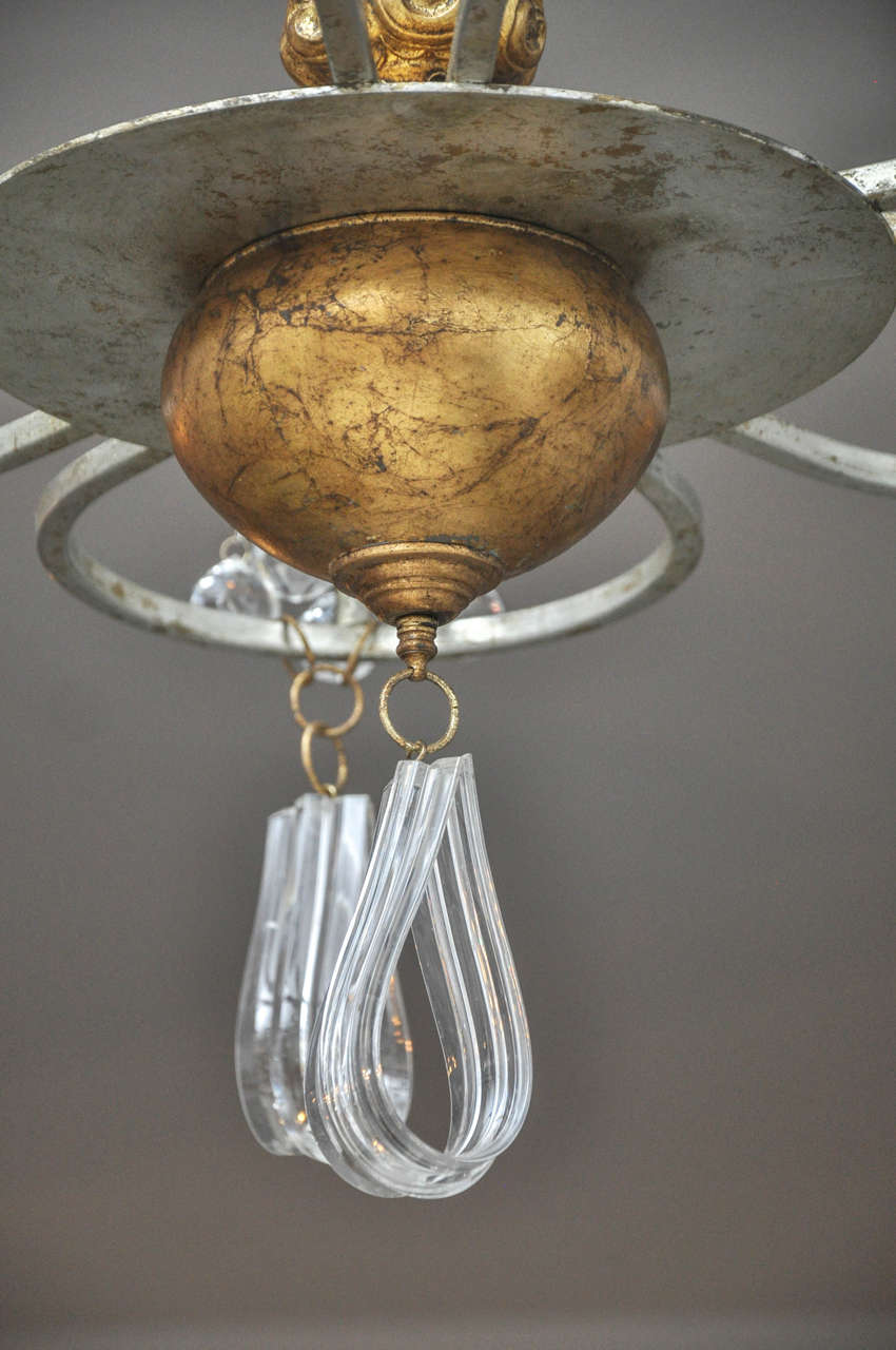 Contemporary Oona Chandelier with Bubble Glass and Lucite