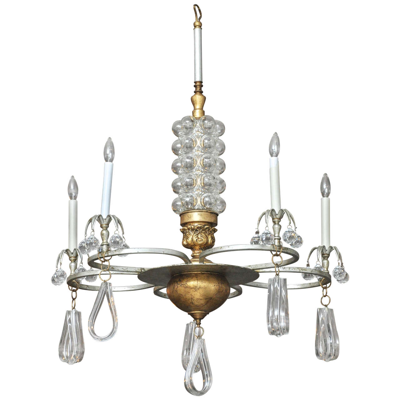 Oona Chandelier with Bubble Glass and Lucite