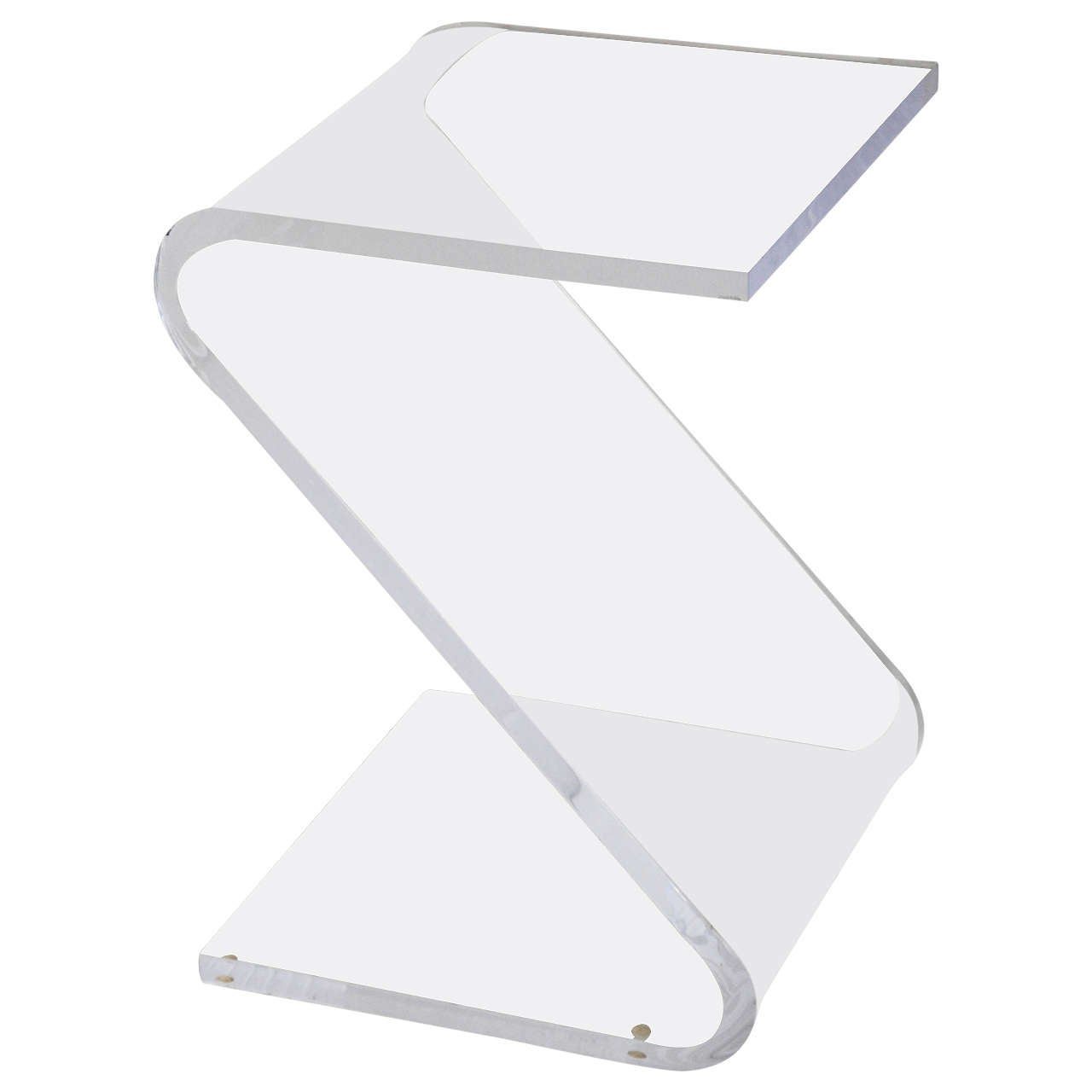 Lucite "Z" Shaped Side Table