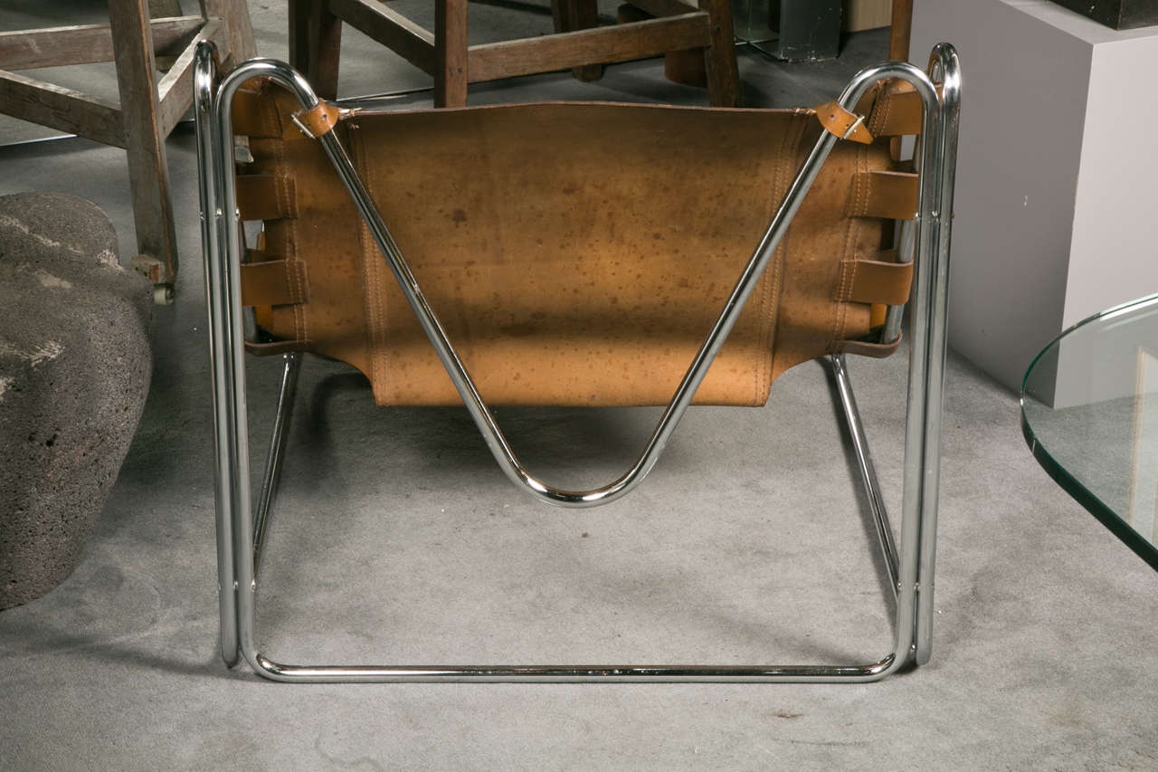 Pair of Leather Lounge Chairs by Pascal Mourgue For Sale 1