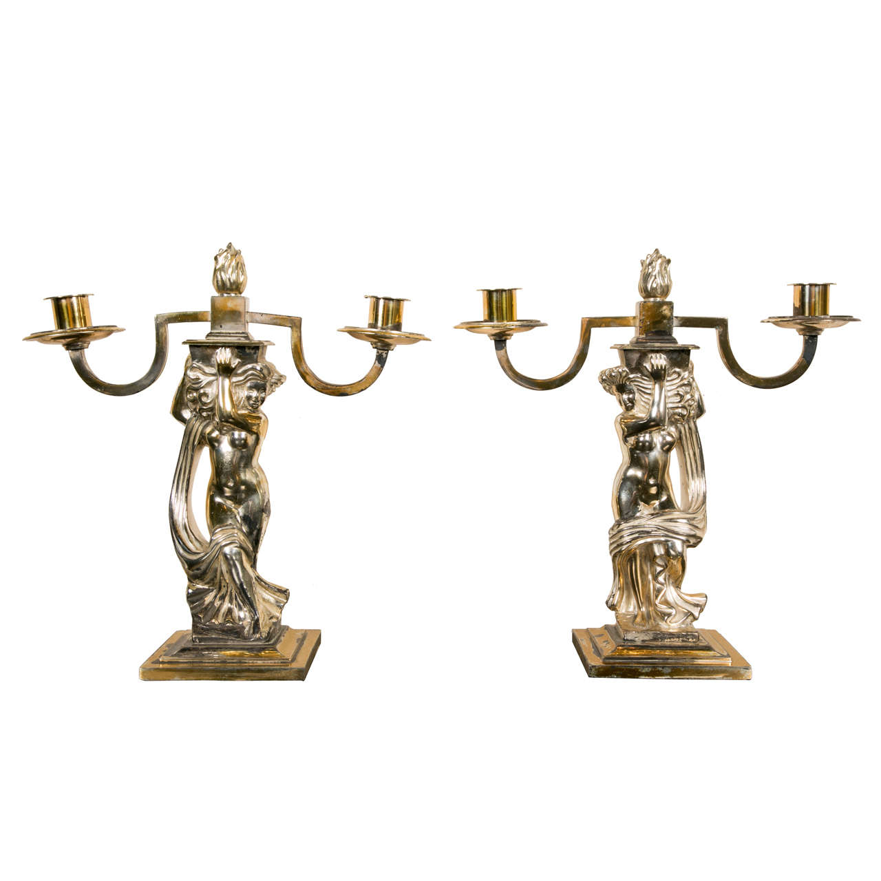 Pair of Candlesticks by André Deluol For Sale