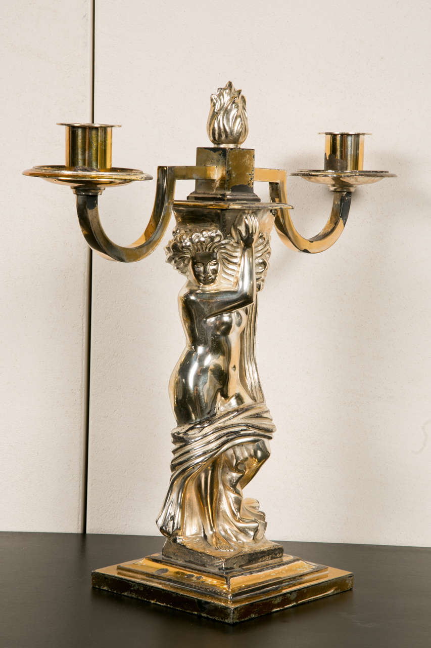 Pair of Candlesticks by André Deluol In Good Condition For Sale In Paris, FR