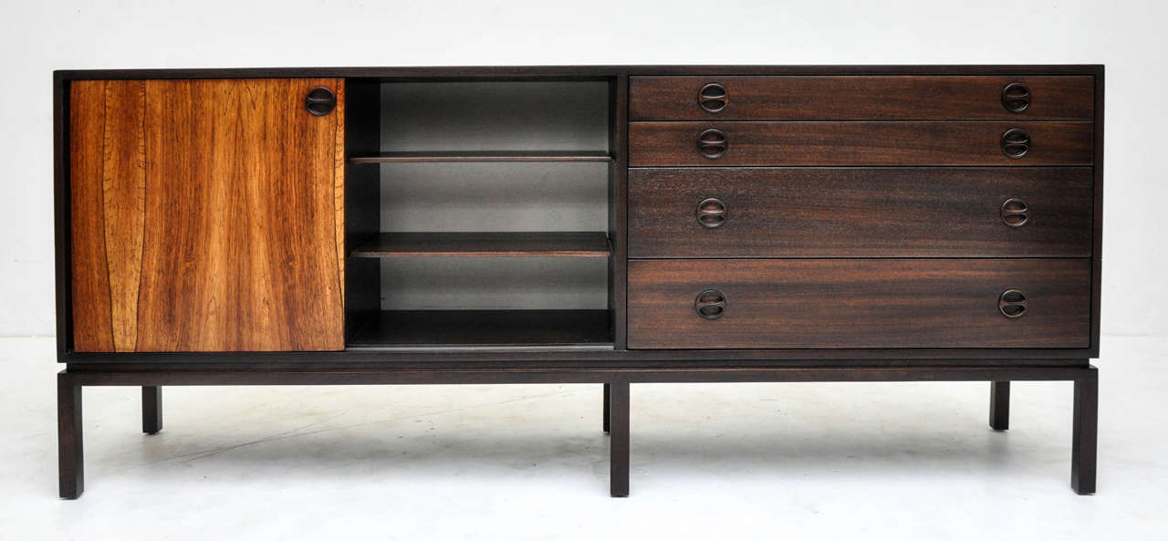 American Harvey Probber Rosewood and Mahogany Sideboard