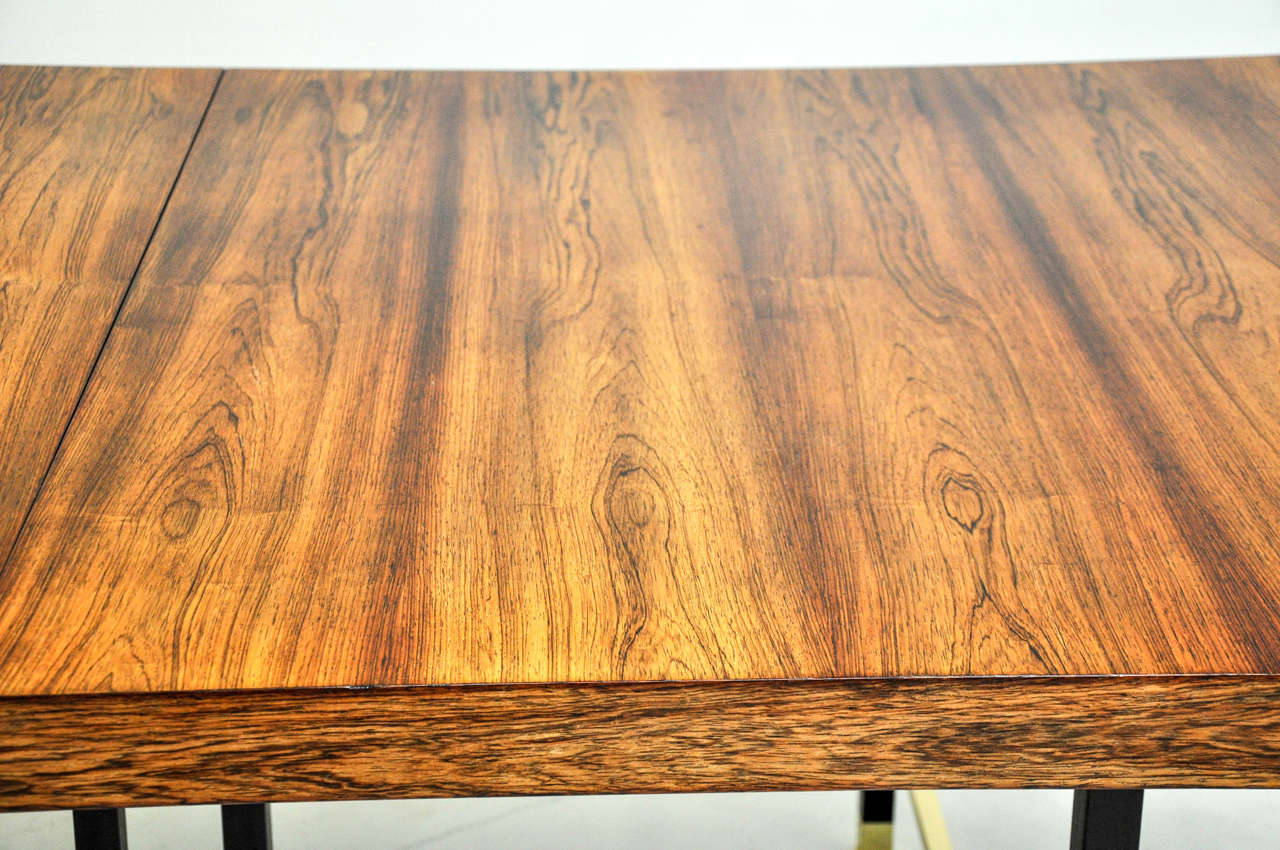 Harvey Probber Rosewood and Brass Dining Table 1