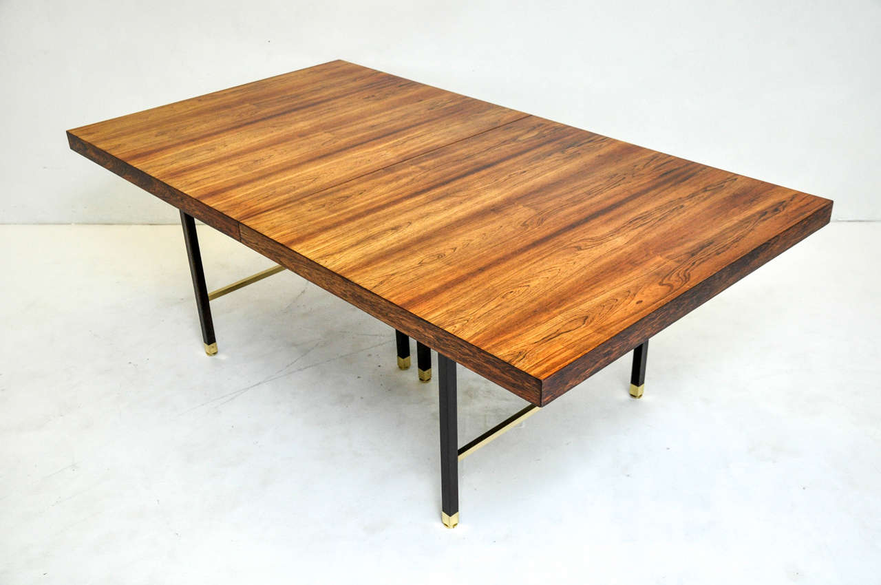 Harvey Probber Rosewood and Brass Dining Table 3