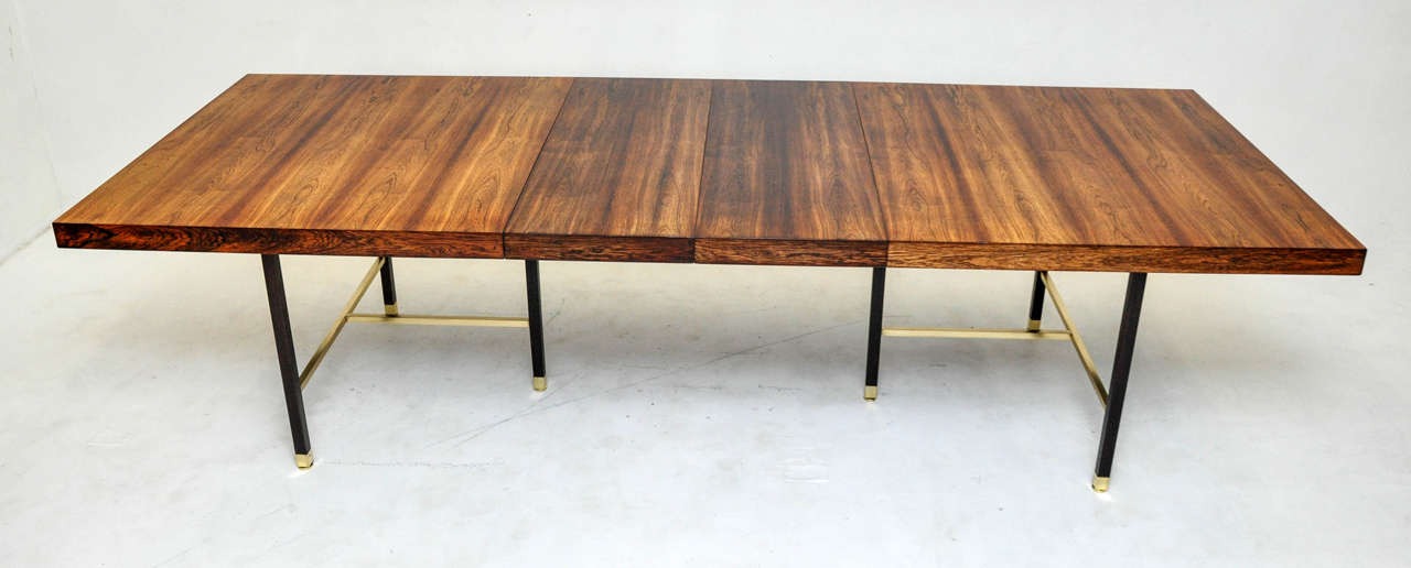 Harvey Probber Rosewood and Brass Dining Table 4