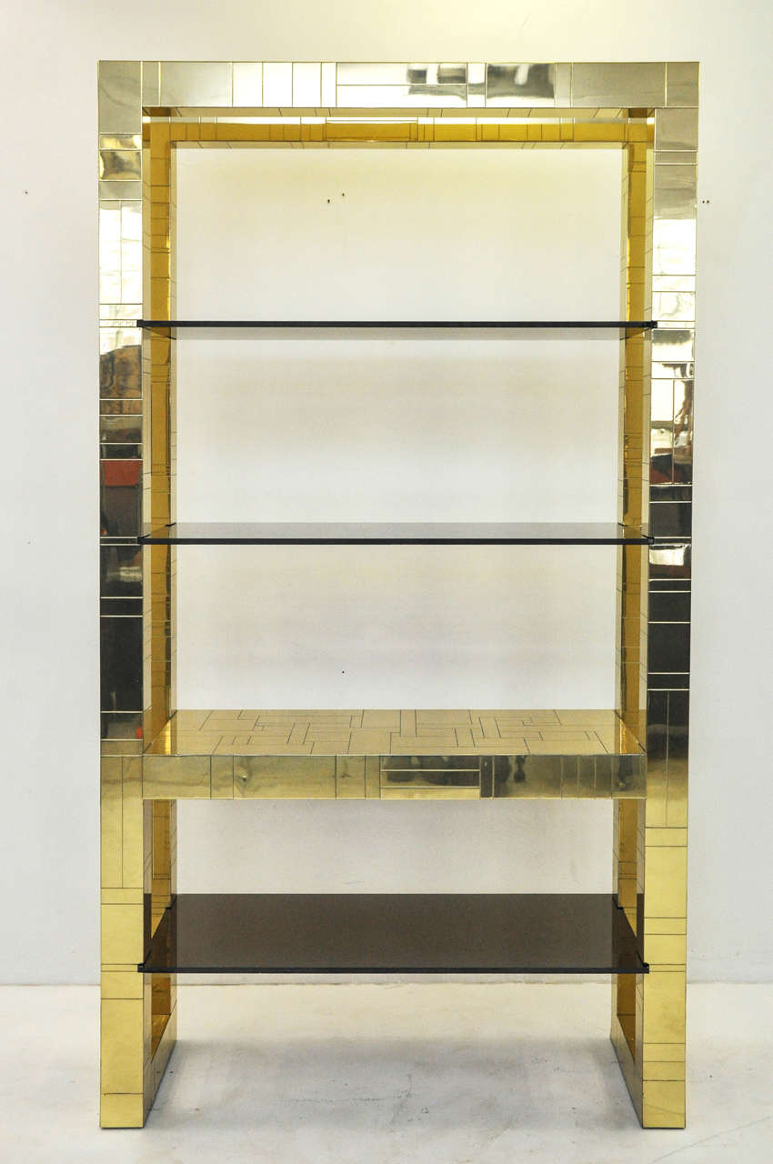 Mid-Century Modern Paul Evans Brass Étagère Bookcase