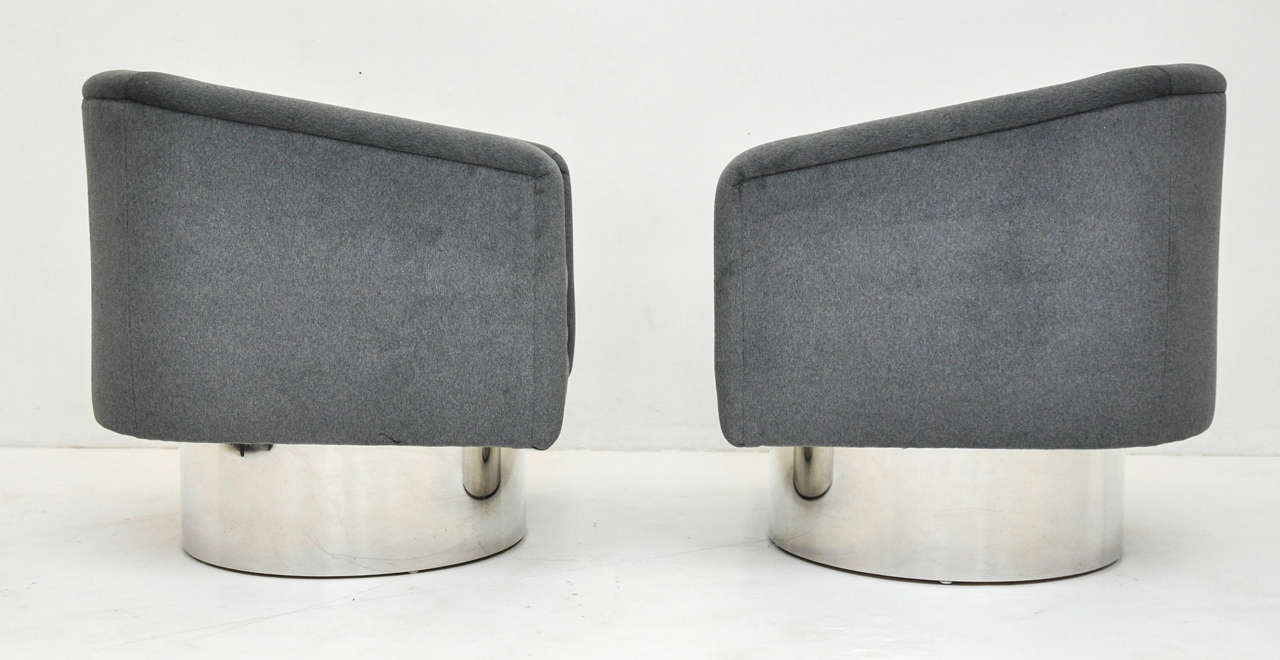 Pace Collection Swivel Chairs by Leon Rosen In Excellent Condition In Chicago, IL