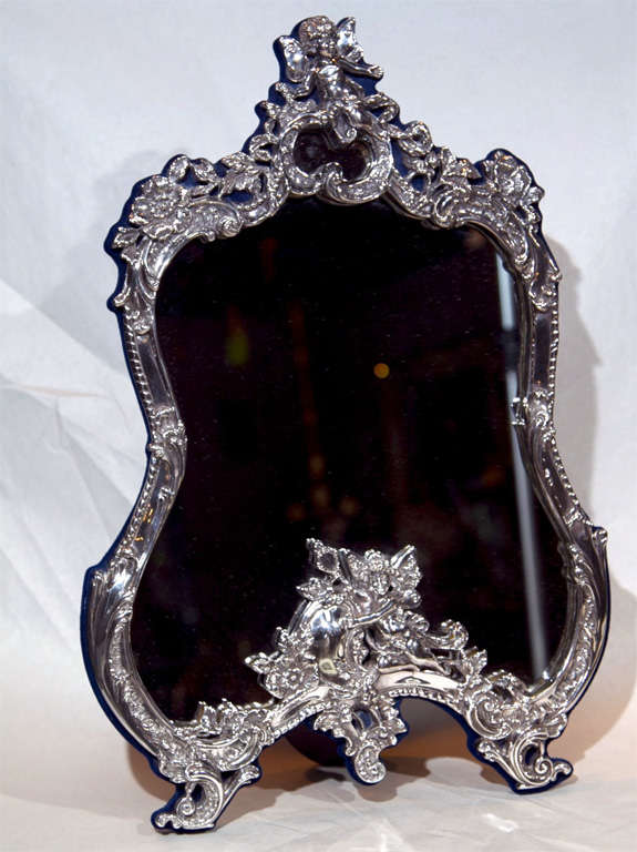 Sterling Silver Cherub Mirror