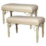 Pair of Faux Bamboo Benches