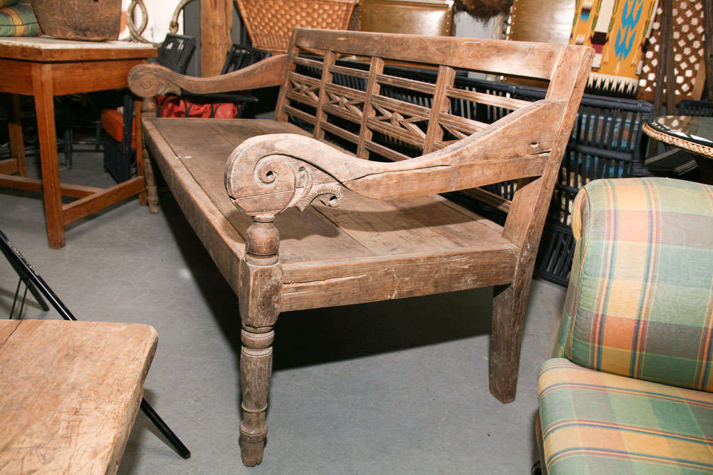 Vintage Teak Wood Bench 1