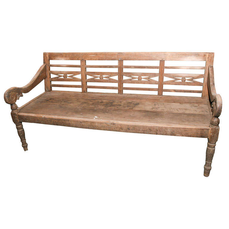 Vintage Teak Wood Bench