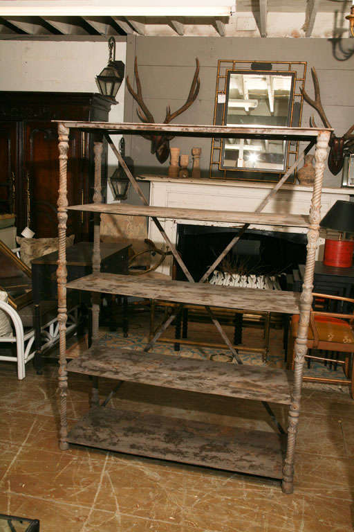 Vintage Metal Shelving Unit at 1stDibs