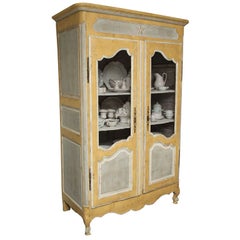 Antique Yellow Painted Provencal Armoire