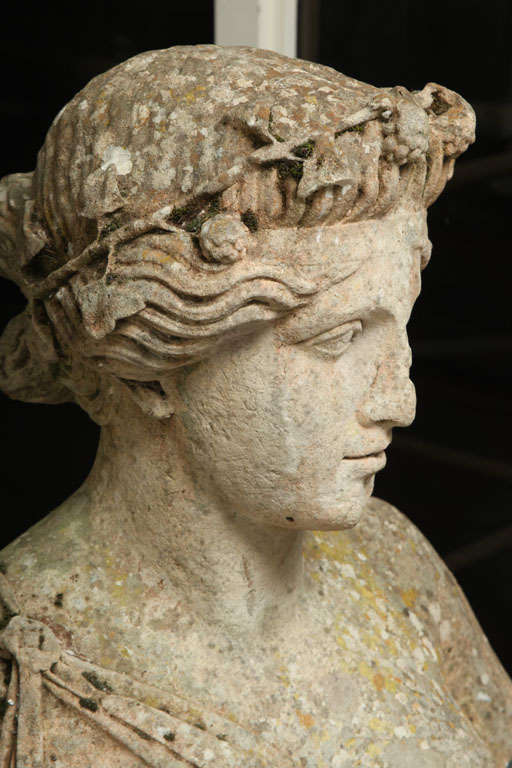 18th Century and Earlier 18th Century Carved Lime stone of Diana, the Huntress