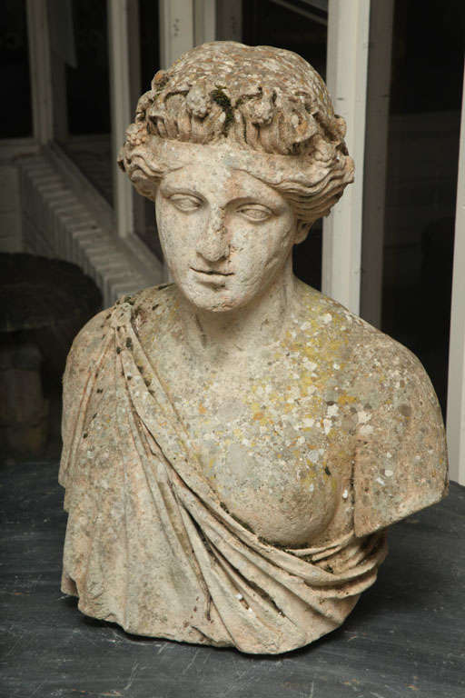 18th Century Carved Lime stone of Diana, the Huntress 4