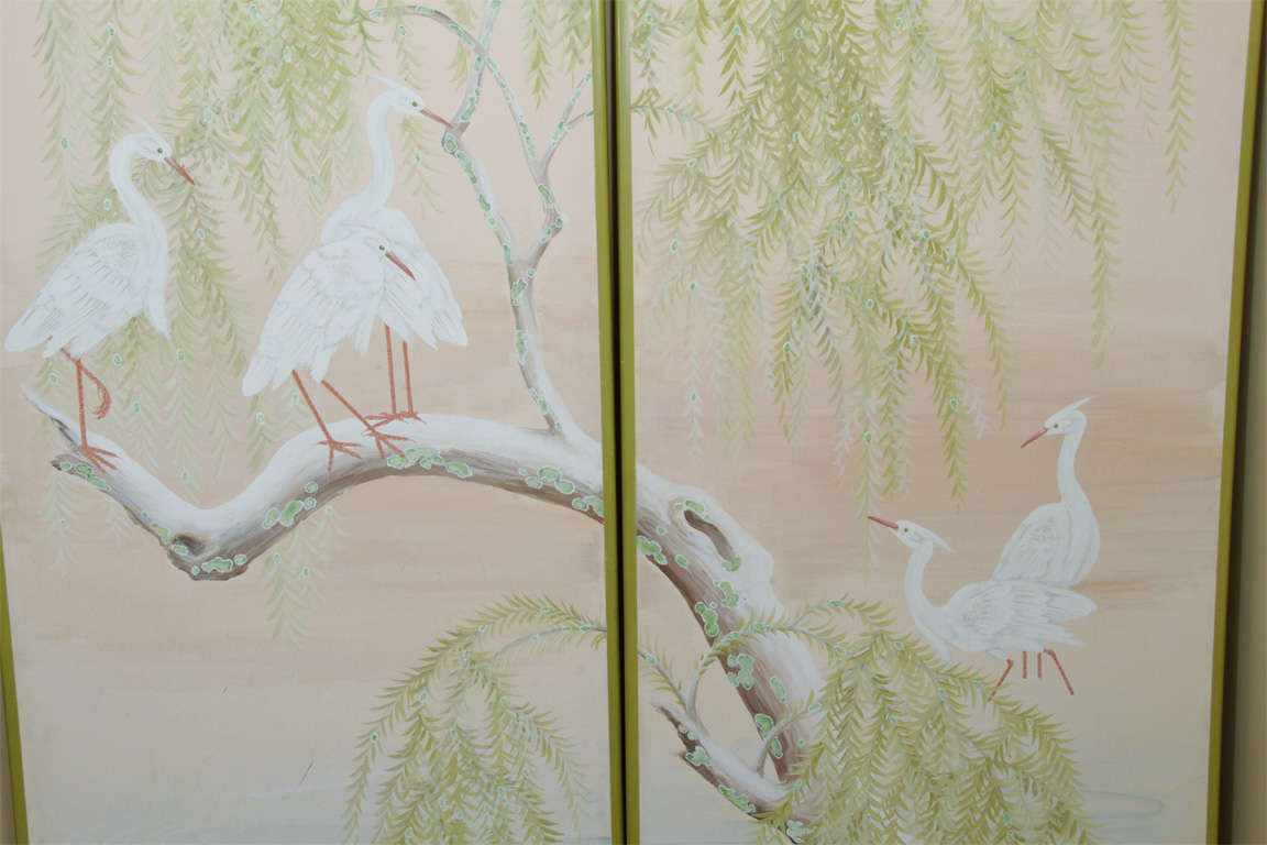 Paper Pair of Hand-Painted Panels by the Late Robert Crowder