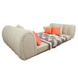 Custom Upholstered Platform Sleigh Bed