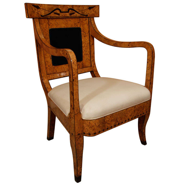 Unusual Russian Neo Classic Arm Chair, ca 1820