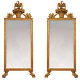 Fine Pair of Italian Neo Classic Giltwood Mirrors