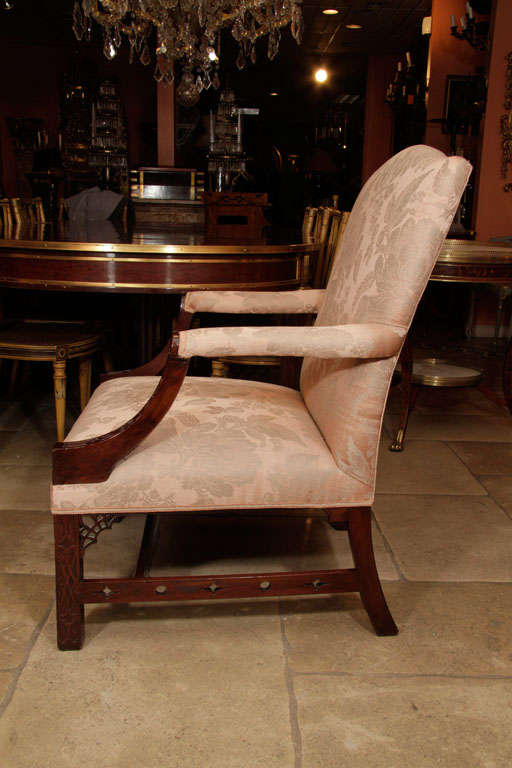 Fine Pair of Chippendale Library Chairs 4