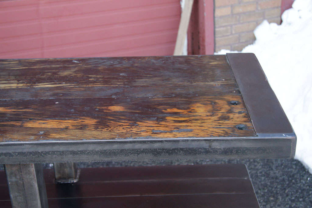 Oak Industrial 3 Tier Console