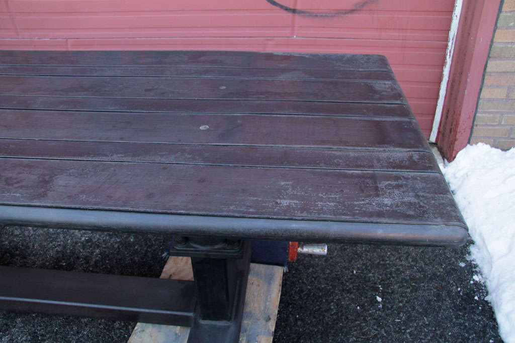 Industrial Crank Table In Excellent Condition In New York, NY