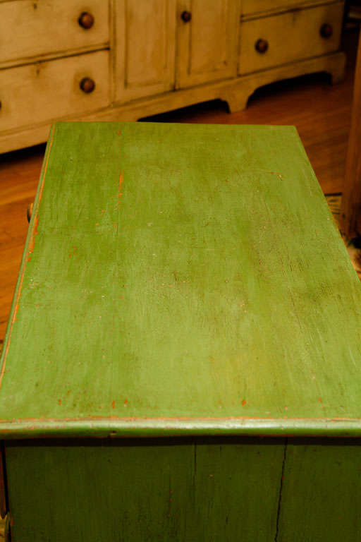 19th Century Green low Canadian three drawer dresser